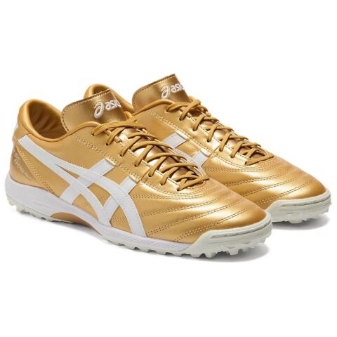 ASICS C3 TF Turf Abrasion Resistant Soccer Shoes Unisex Gold