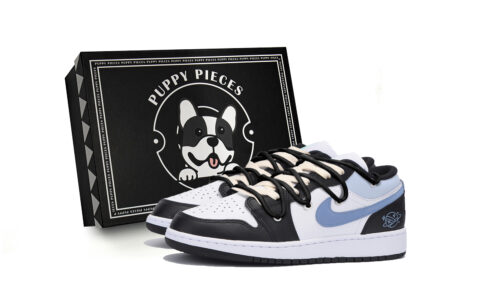Jordan Air Jordan 1 Abrasion Resistant Slip Resistant Low top Vintage Basketball Shoes Men’s Black Blue