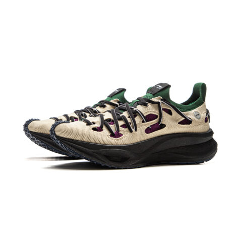 Li Ning Cushioning Slip Resistant Abrasion Resistant Low top Casual Running Shoes Unisex Umber Green