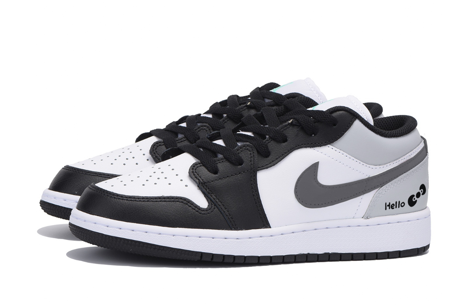 Jordan Air Jordan 1 Low top Vintage Basketball Shoes Men’s Black White Gray