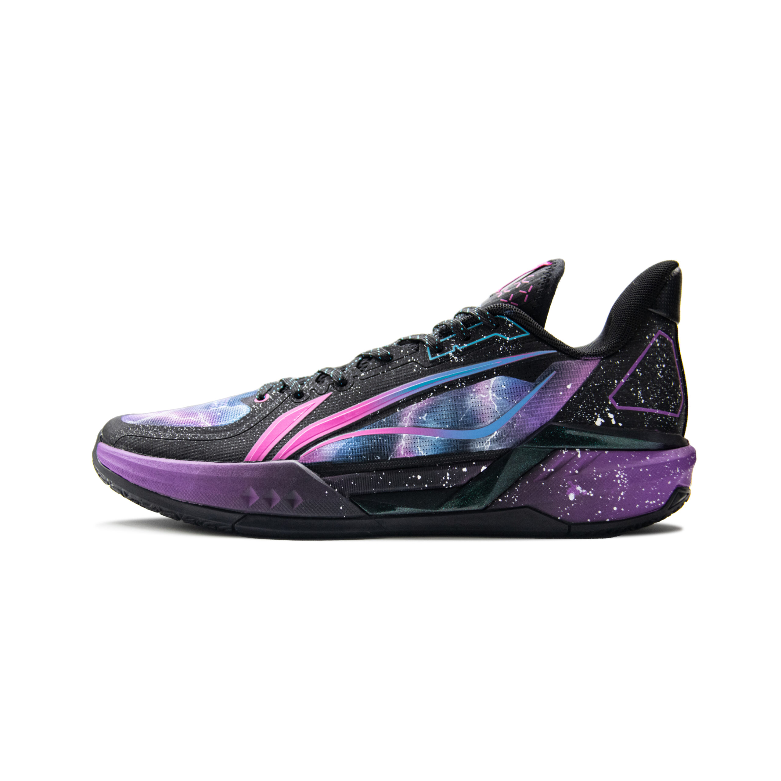 Li Ning Light Speed 3 Cushioning Slip Resistant Rebound Low top Basketball Shoes Men’s Black Purple