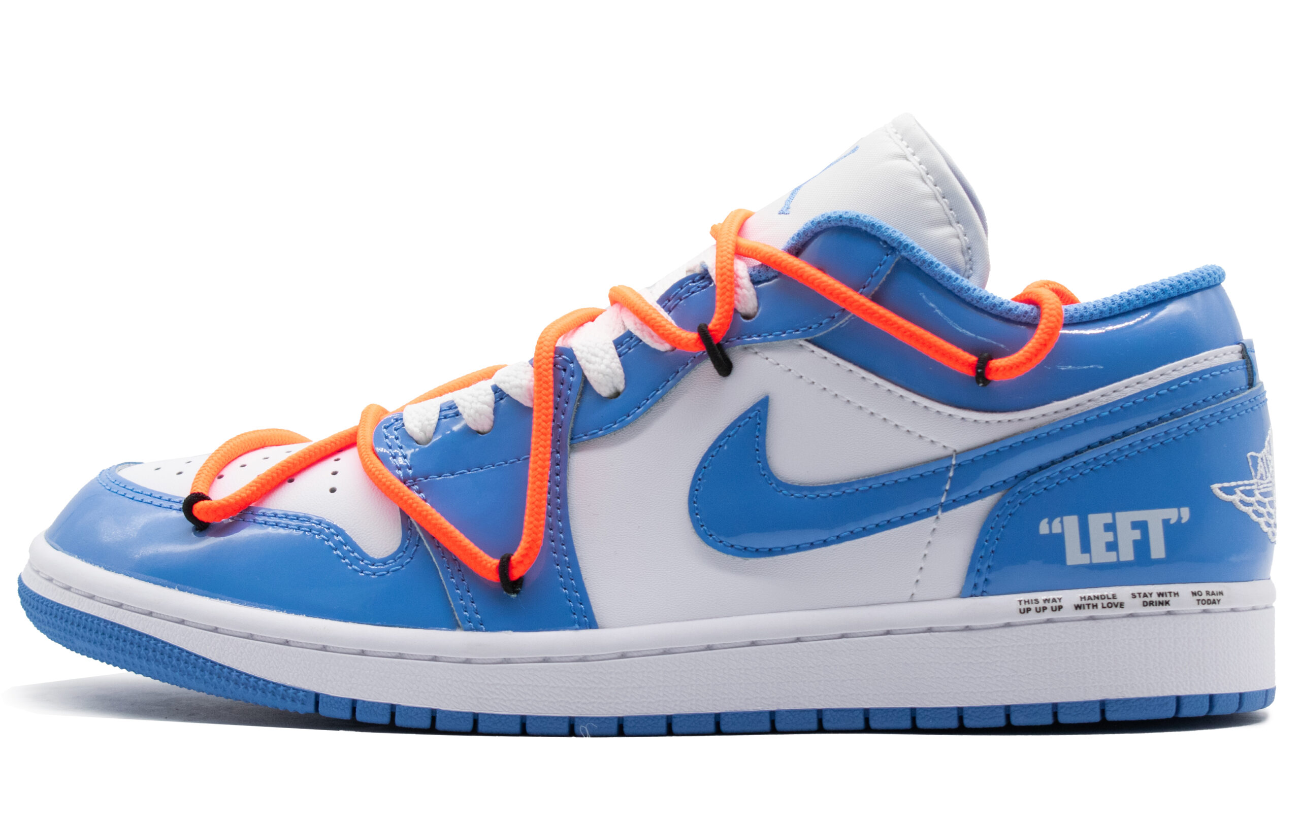 Jordan 1 Instruction BBL Low top Vintage Basketball Shoes Unisex Blue White Orange