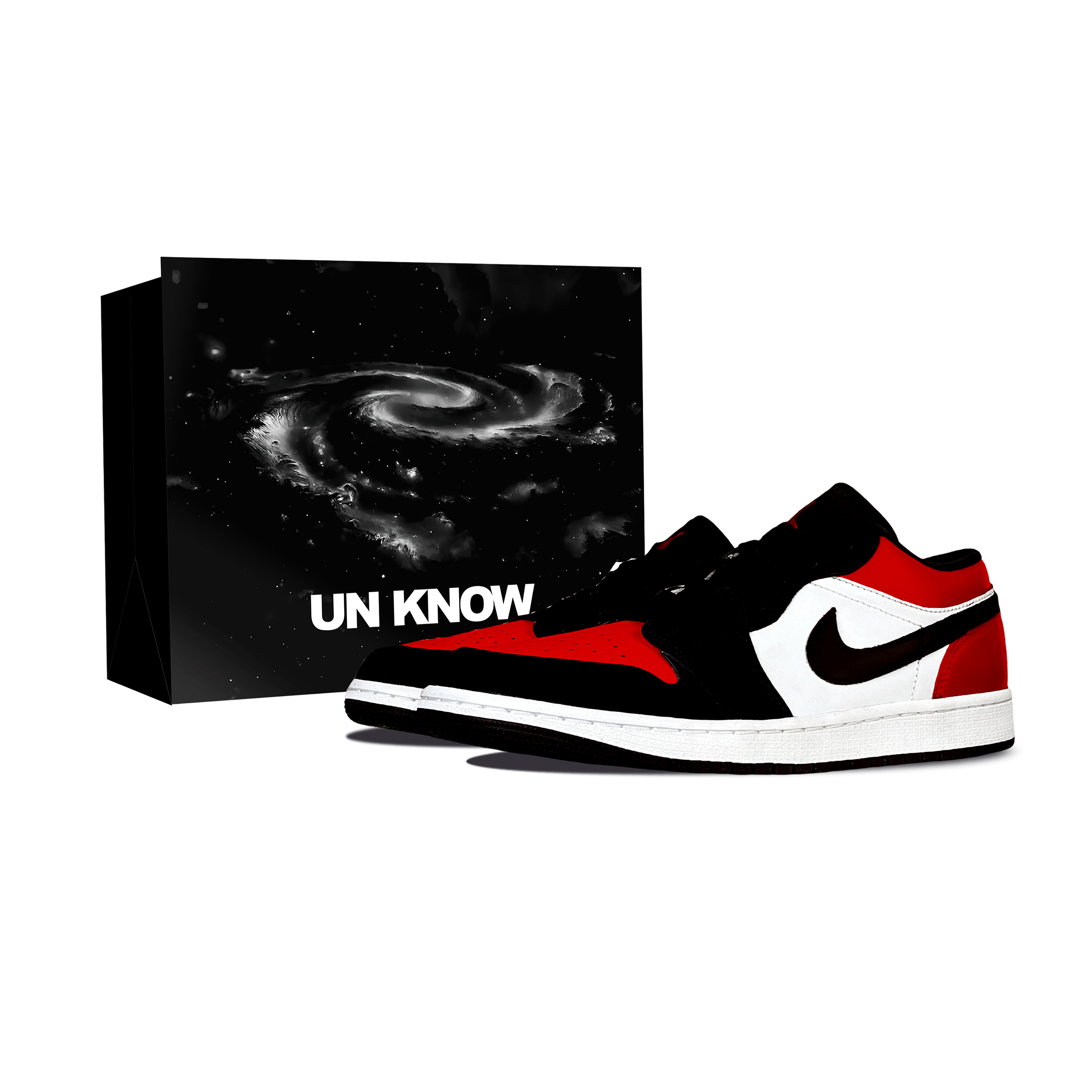 Jordan Air Jordan 1 Reverse Banned, Shopping Bag Abrasion Resistant Abrasion Resistant Low top Vintage Basketball Shoes