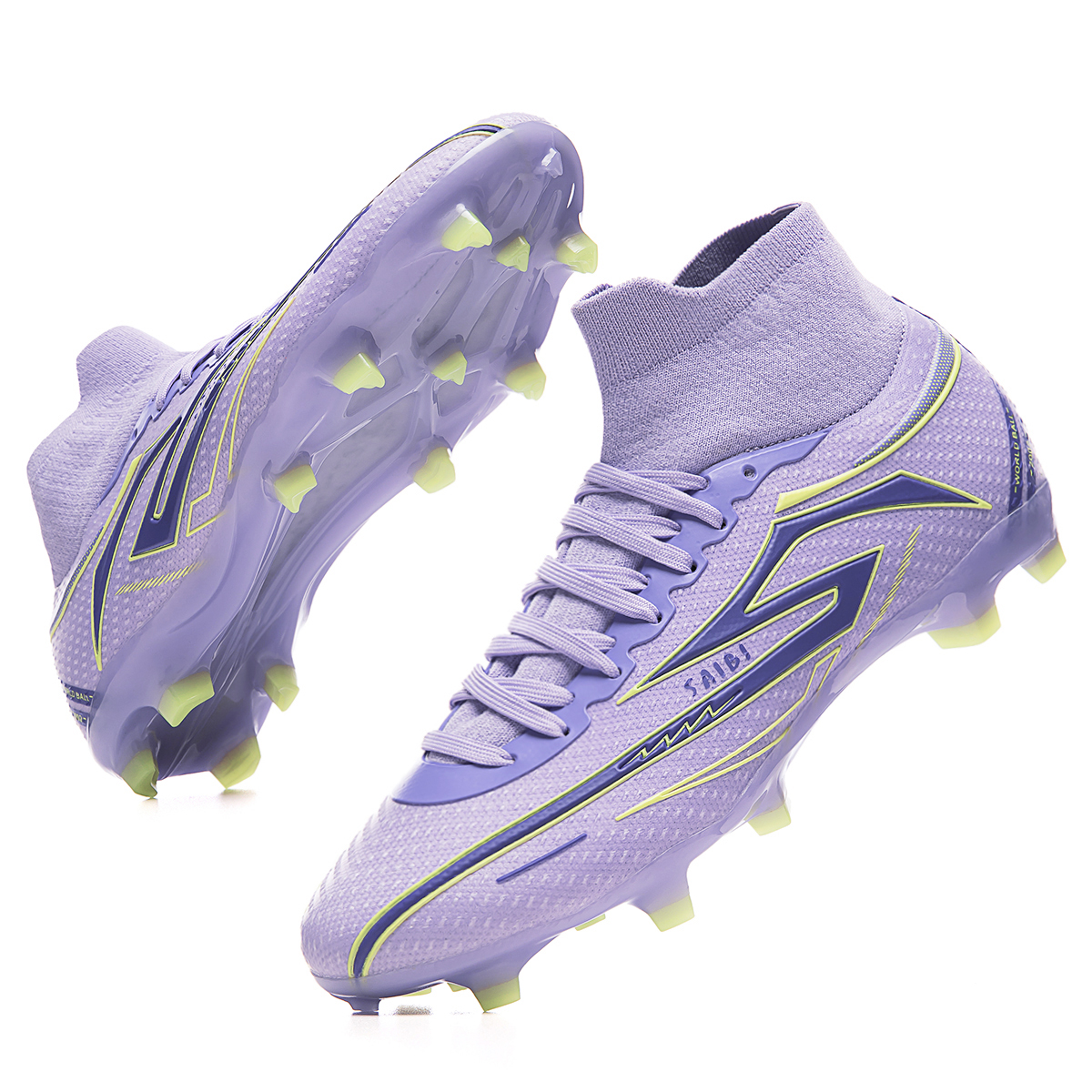 Saibi FG Rubber Long Studs TF Rubber Broken Studs Natural Grass Cushioning Breathable Stain Resistant