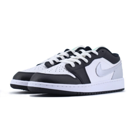 Jordan Air Jordan 1 Leather Slip Resistant Abrasion Resistant Low top Vintage Basketball Shoes Men’s Silver