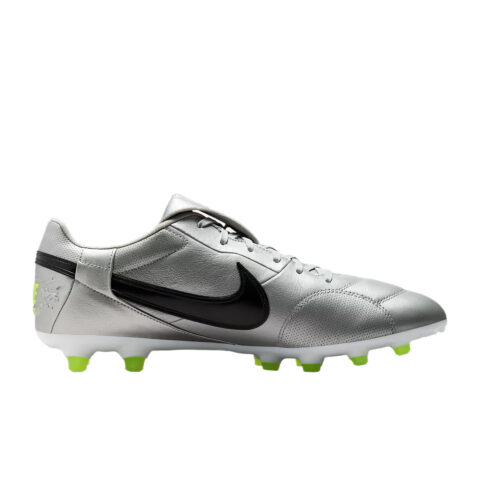Nike Premier 3 Abrasion Resistant Soccer Shoes Unisex Metallic Silver