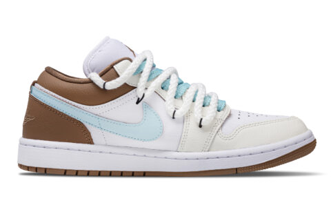 Jordan Air Jordan 1 Sea Salt Coconut Abrasion Resistant Low top Vintage Basketball Shoes Unisex White Blue Brown