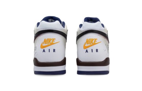 Nike Flight Legacy Forbidden Ground Anti Slip Wear Resistant Mid Top Vintage Basketball Shoes Men’s White Brown