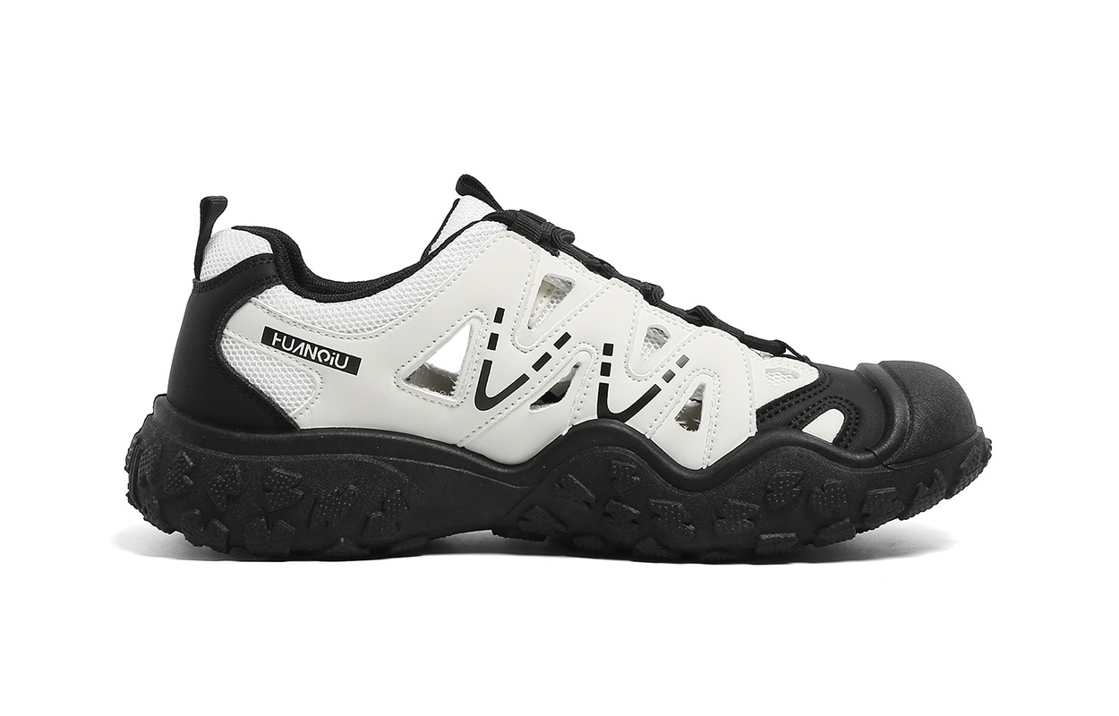 HUANQIU Impact Resistant, Abrasion Resistant, Lightweight, Breathable Low top Mountaineering Shoes Men’s Beige Black