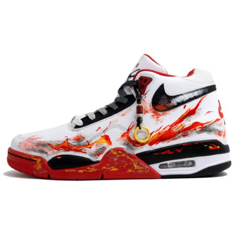 Nike Flight Legacy Myriad Flowers Entwined, Defying Fate, Shopping Bag Slip Resistant Mid top Vintage Basketball Shoes