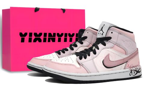 Jordan Air Jordan 1 Abrasion Resistant Abrasion Resistant Mid top Vintage Basketball Shoes Women’s Love Pink