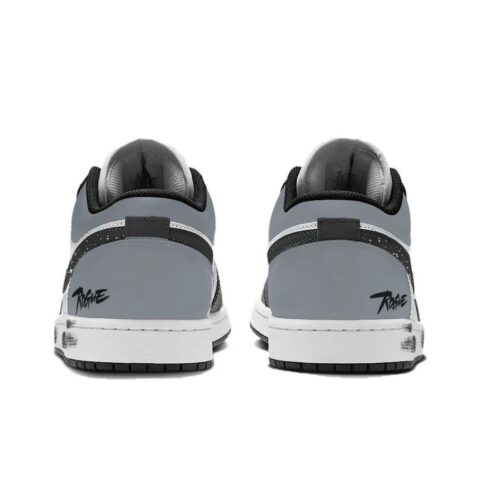 Jordan Air Jordan 1 Shadow Ink Splatter Low top Vintage Basketball Shoes Unisex Black White