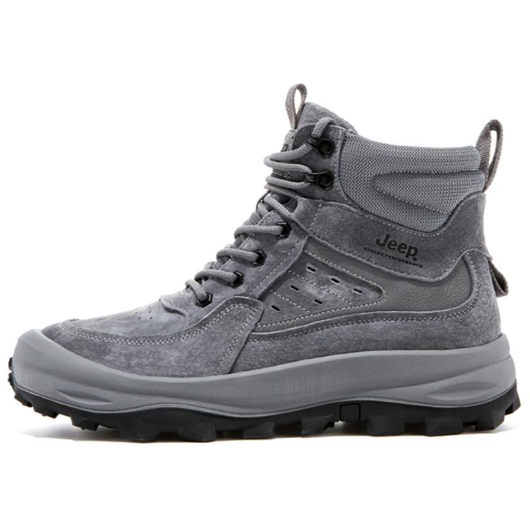 Jeep Comfortable Cushioning, Wear Resistant High top Hiking Shoes Men’s Gray
