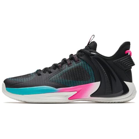CHAOJIANTA Slip Resistant, Abrasion Resistant, Breathable Low top Basketball Shoes Men’s Black Cyan