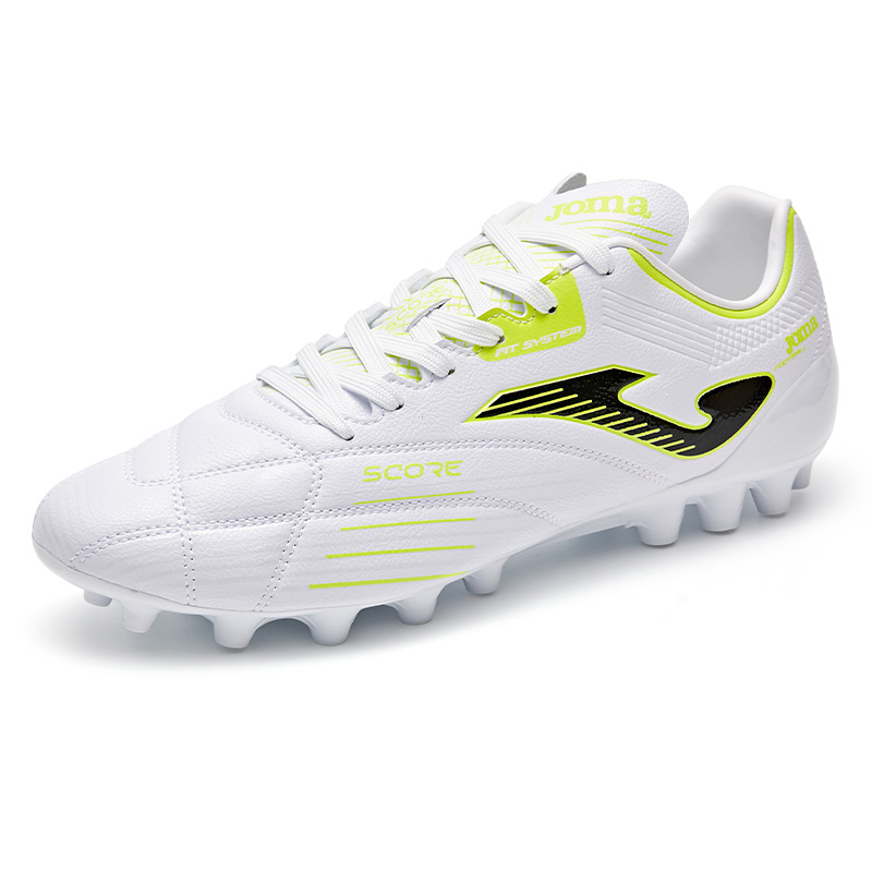 Joma MG Multi Ground Natural Grass Synthetic Leather Soccer Shoes Men’s White SCORECUP