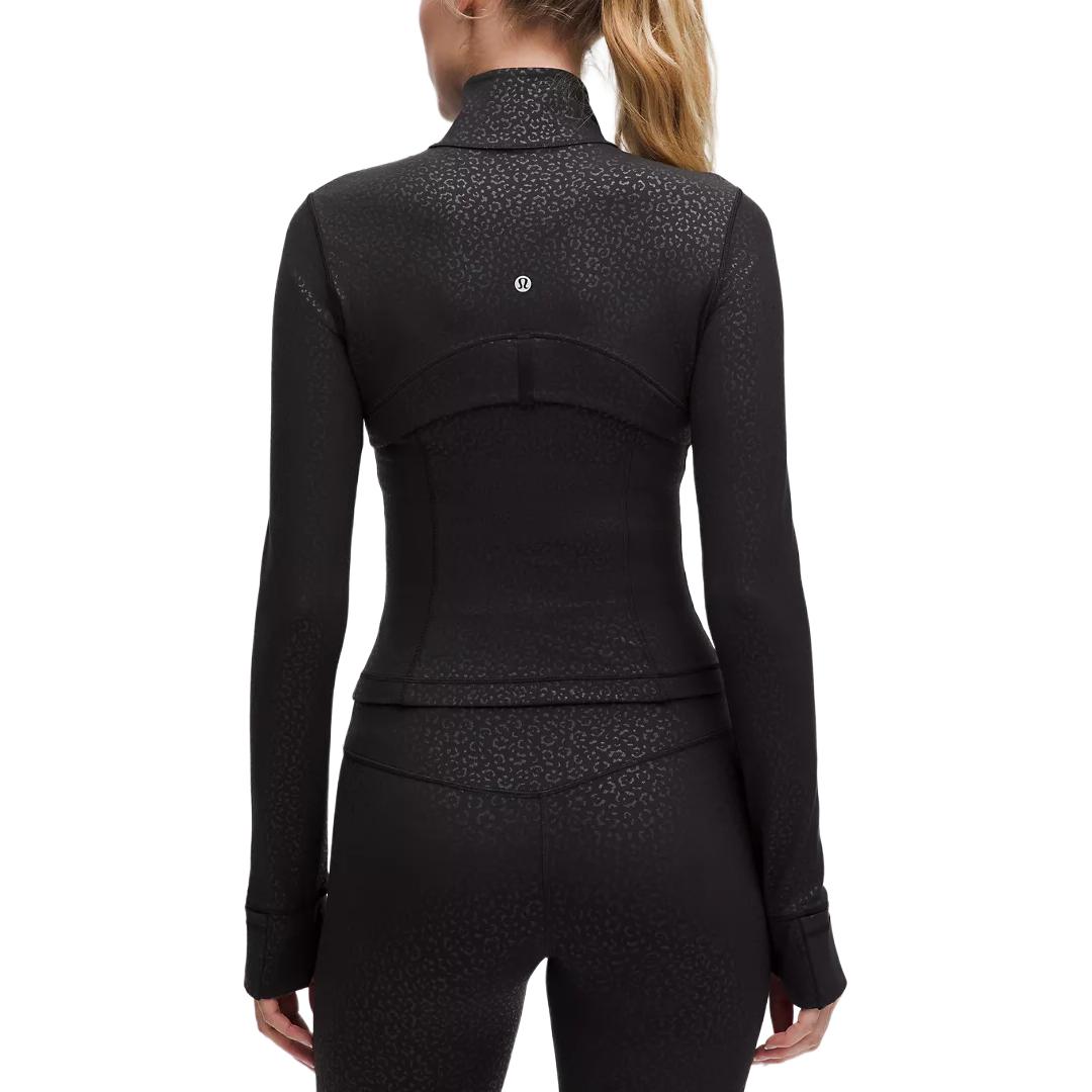 Lululemon Define Jackets & Coats Women’s Leopard Print Daisy Embossed Black