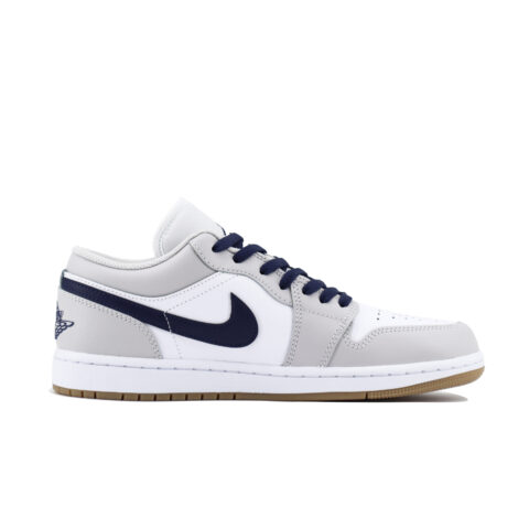 Jordan Air Jordan 1 Cushioning Slip Resistant Low top Vintage Basketball Shoes Unisex White Gray