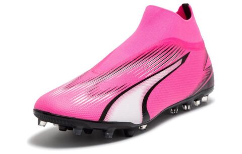 PUMA Ultra Match MG Multi Ground Soccer Shoes Men’s Pink Black White