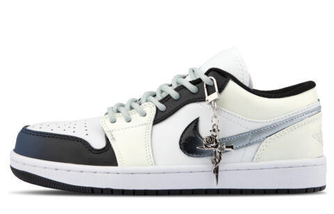 Jordan Air Jordan 1 Cushioning Low top Vintage Basketball Shoes Unisex Light Yellow