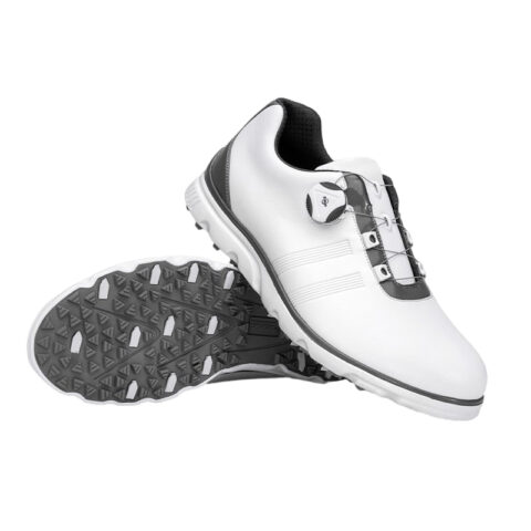 PGM Slip Resistant, Abrasion Resistant, Breathable Low top Golf Shoes Men’s White Gray