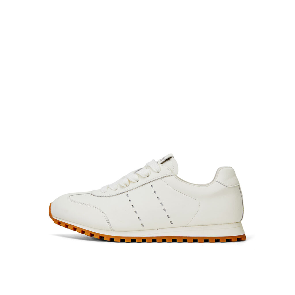 PT’SON Synthetic Leather Slip Resistant Low top Running Shoes Women’s Ecru