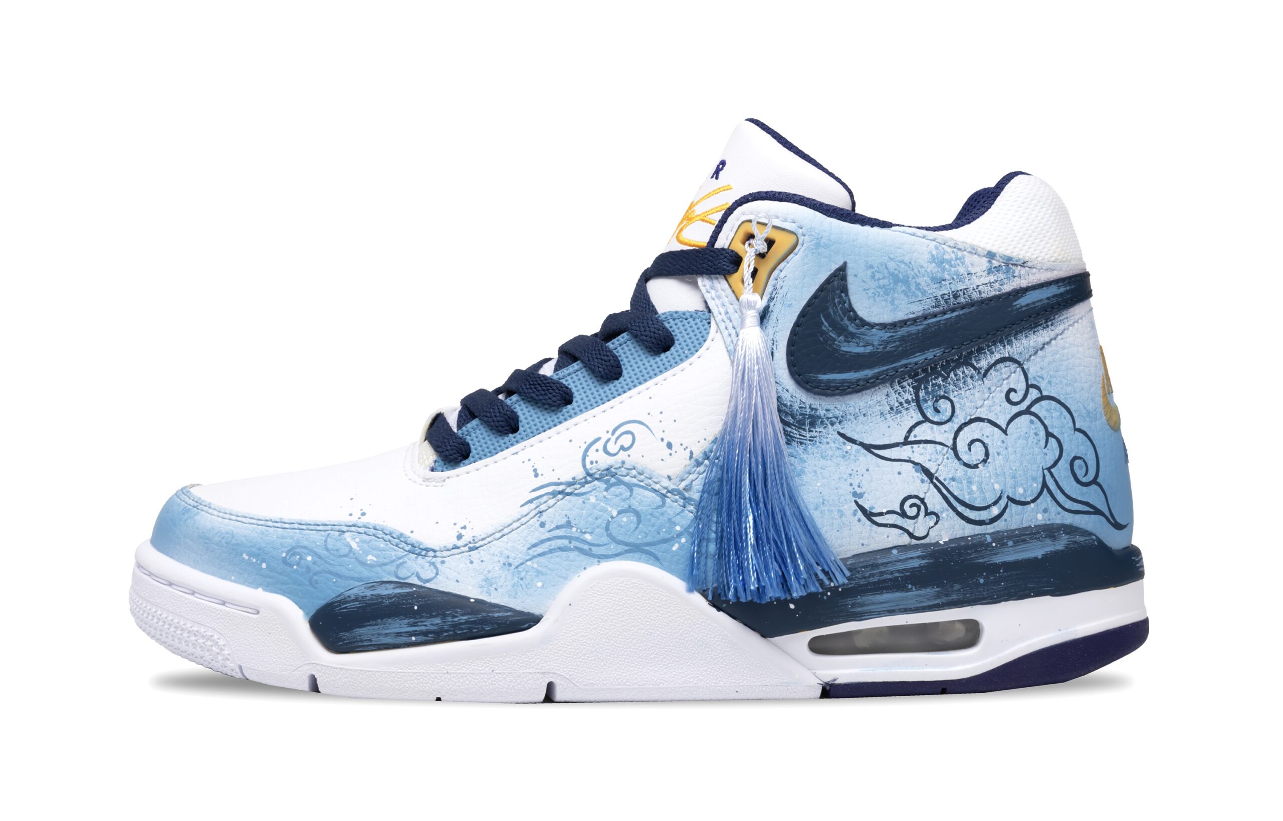 Nike Flight Legacy Vintage Basketball Shoes Men’s Mid Top White/Blue/Black