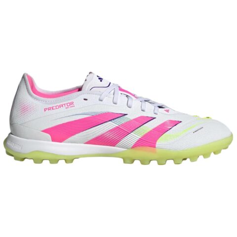 Adidas PREDATOR PRO TF Turf Artificial Turf Slip Resistant Abrasion Resistant Soccer Shoes Unisex Pink White