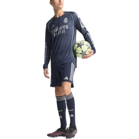 Adidas Free Shipping With AdiClub Real Madrid 25/26 Long Sleeve Away Authentic Jersey