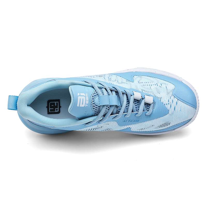 IVERSON Slip Resistant, Abrasion Resistant, Breathable Low top Basketball Shoes Unisex Glacier Blue White