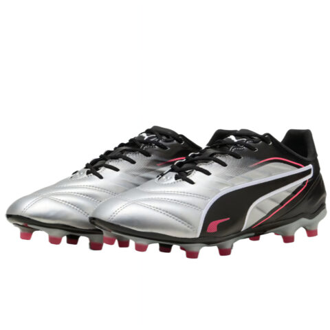 PUMA KING PRO FG/AG FG Firm Ground Soccer Shoes Unisex Silver Black