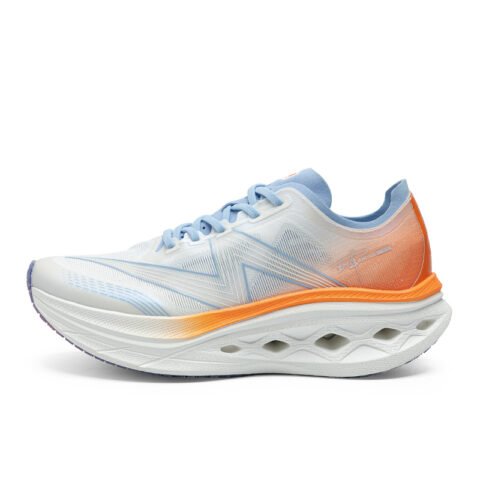 ANGSHAN Coverage Rebound Height Increasing Lightweight Slip Resistant Running Shoes Men's White Blue