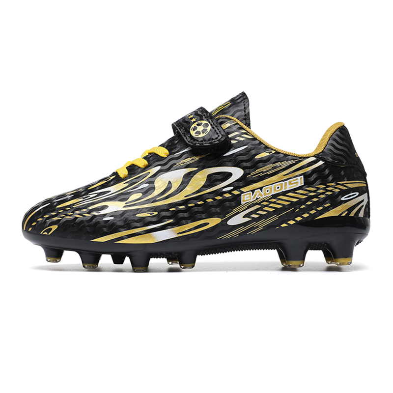 BIANSULONG Soccer Shoes Unisex Low Top Black/Gold