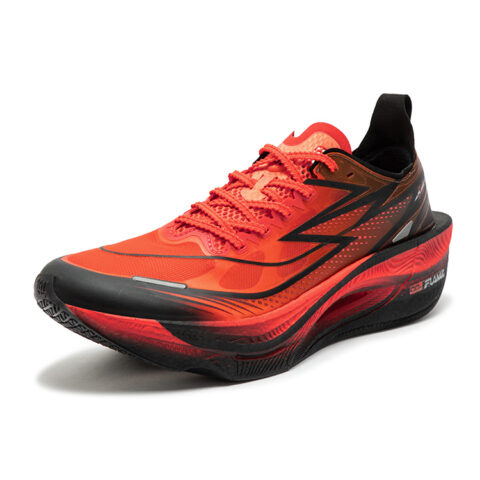 361° Flame 3 .5 Running Shoes Unisex Low Top Fluorescent Dark Red, Obsidian Black
