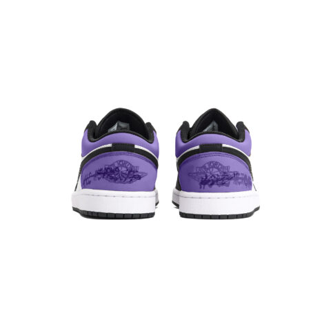Jordan Air Jordan 1 Slip Resistant Abrasion Resistant Low top Vintage Basketball Shoes Unisex Black