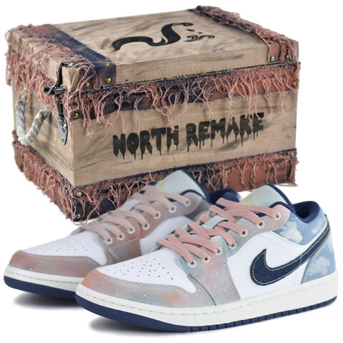 Jordan Air Jordan 1 NR Cushioning Slip Resistant Abrasion Resistant Low top Vintage Basketball Shoes Men’s Blue Pink