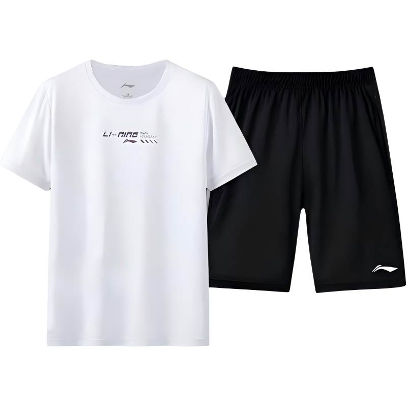 Li Ning Football Summer Set Men's White+Black