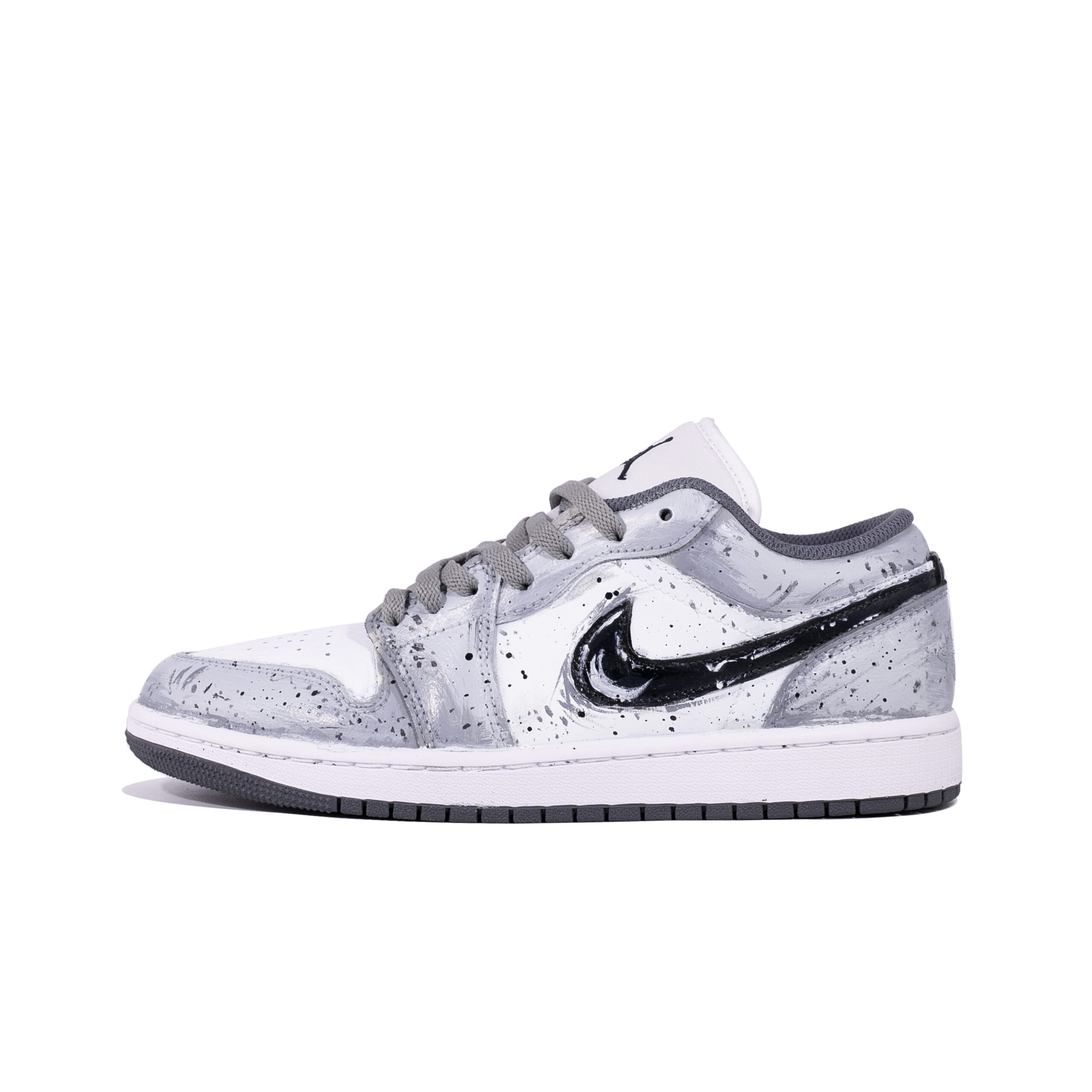Jordan 1 Cement Distressed Patent Leather Abrasion Resistant Low top Vintage Basketball Shoes Unisex