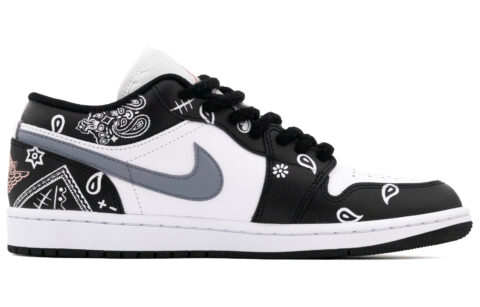 Jordan Air Jordan 1 Leather Low top Vintage Basketball Shoes Unisex Black