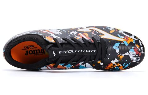 Joma Evolution MG Multi Ground Composite Material Slip Resistant Abrasion Resistant Soccer Shoes Men’s Black Gray