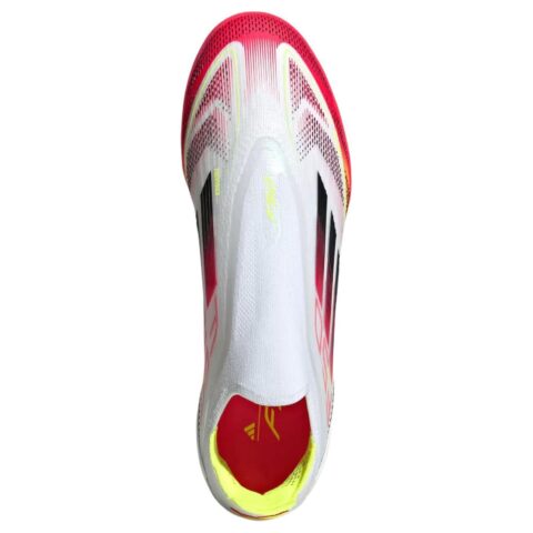 Adidas F50 PRO Comfortable TF Turf Pu Slip Resistant Abrasion Resistant Soccer Shoes Unisex White Red
