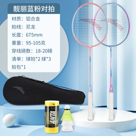 Anta Aluminum Alloy Badminton Rackets Control Type All around Defense Entry level 675mm 1U/G4 Fresh Colorway