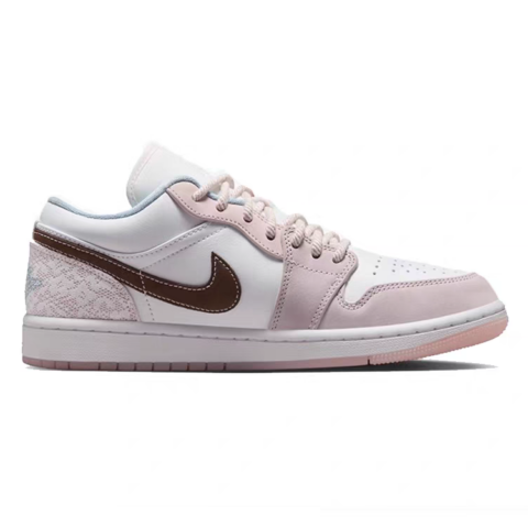 Jordan Air Jordan 1 Abrasion Resistant Slip Resistant Low top Vintage Basketball Shoes Women’s Pink White