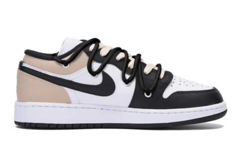 Jordan Air Jordan 1 Puppy Fragment Slip Resistant Abrasion Resistant Low top Vintage Basketball Shoes Men’s Black Brown