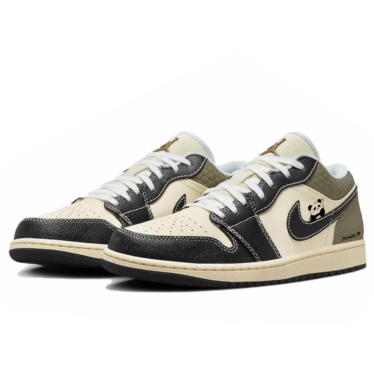 Jordan Air Jordan 1 Slip Resistant Abrasion Resistant Low top Vintage Basketball Shoes Men’s Black