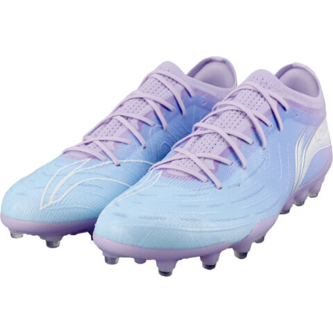 Li Ning MG Multi Ground Soft Ground Synthetic Leather Soccer Shoes Men’s Blue Purple