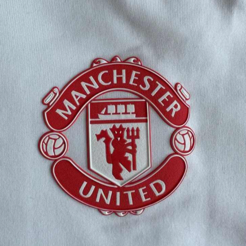 Adidas Cold.Rdy Manchester United 2023 2024 Season, Casual Sports Fleece Lined Long Sleeved Soccer Jersey Men’s White