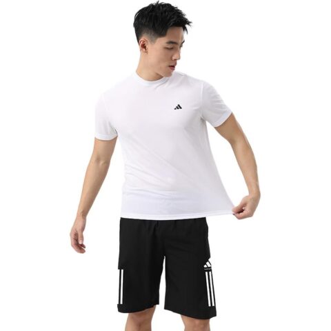 Adidas Casual Sportswear Men’s Black White Crew Neck Moderate