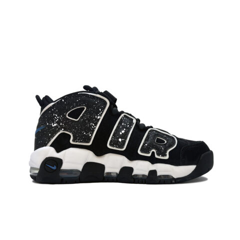 Nike Air More Uptempo Slip Resistant Abrasion Resistant Mid top Vintage Basketball Shoes Men’s Black White