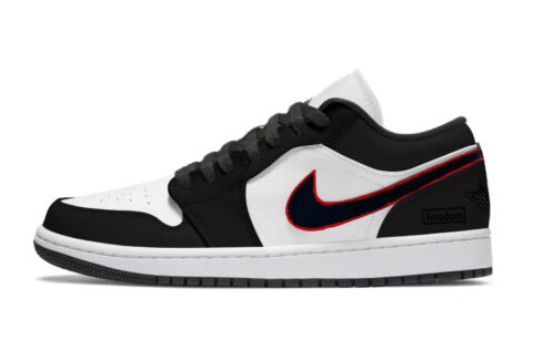 Jordan Air Jordan 1 Vintage Basketball Shoes Unisex Low Top Black Red