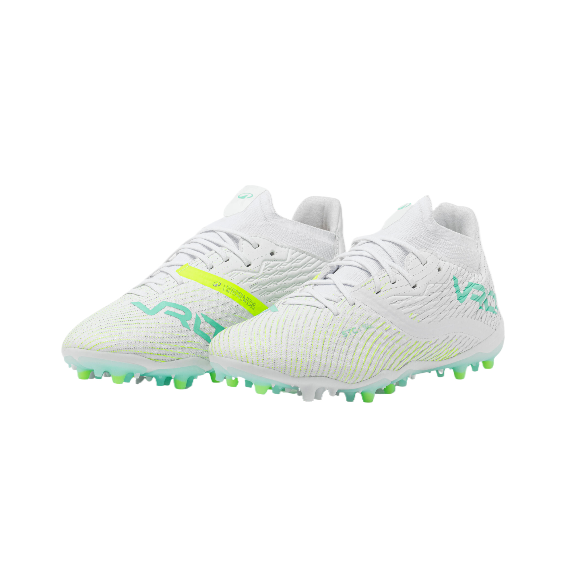 DECATHLON Viralto 3 AG Rubber Short Studs MG Rubber Short Studs Polyester Soccer Shoes Women’s White Green